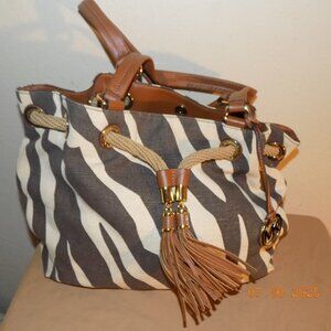 Large Drawstring Zebra Print Michael Kors Bag  MK